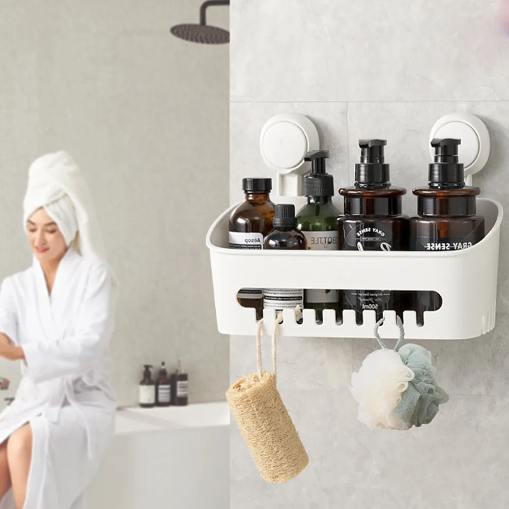 Taili Suction Cup Square Storage Box - White