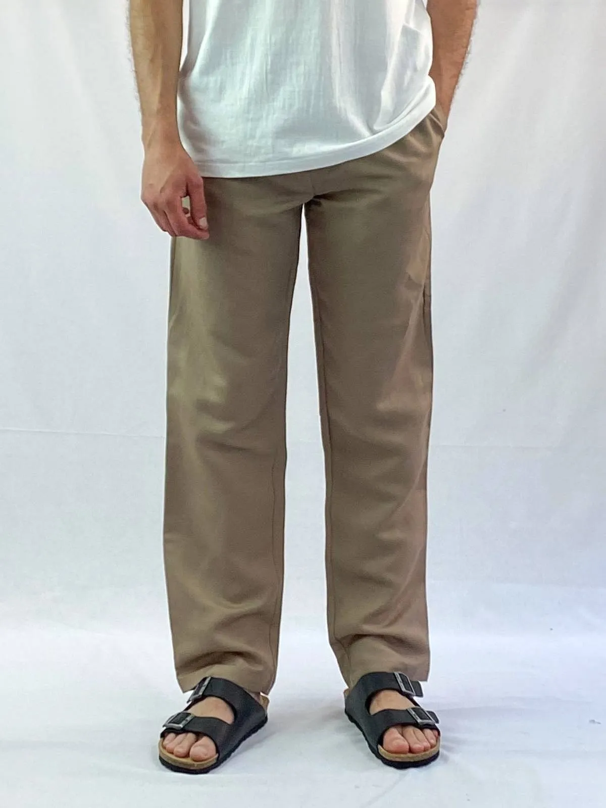 Taupe Linen Pant - Relaxed Fit
