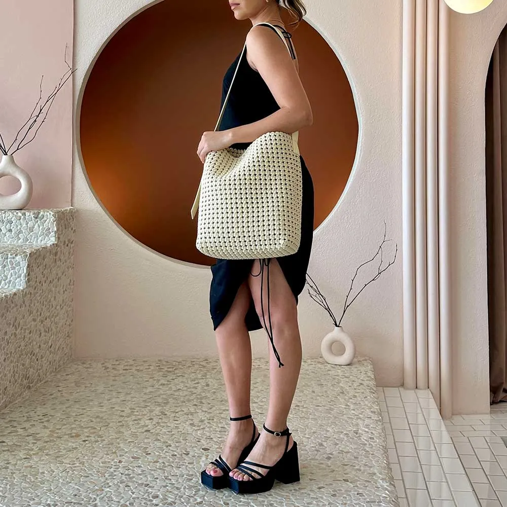 The Celine Hand-Woven Tote in Black