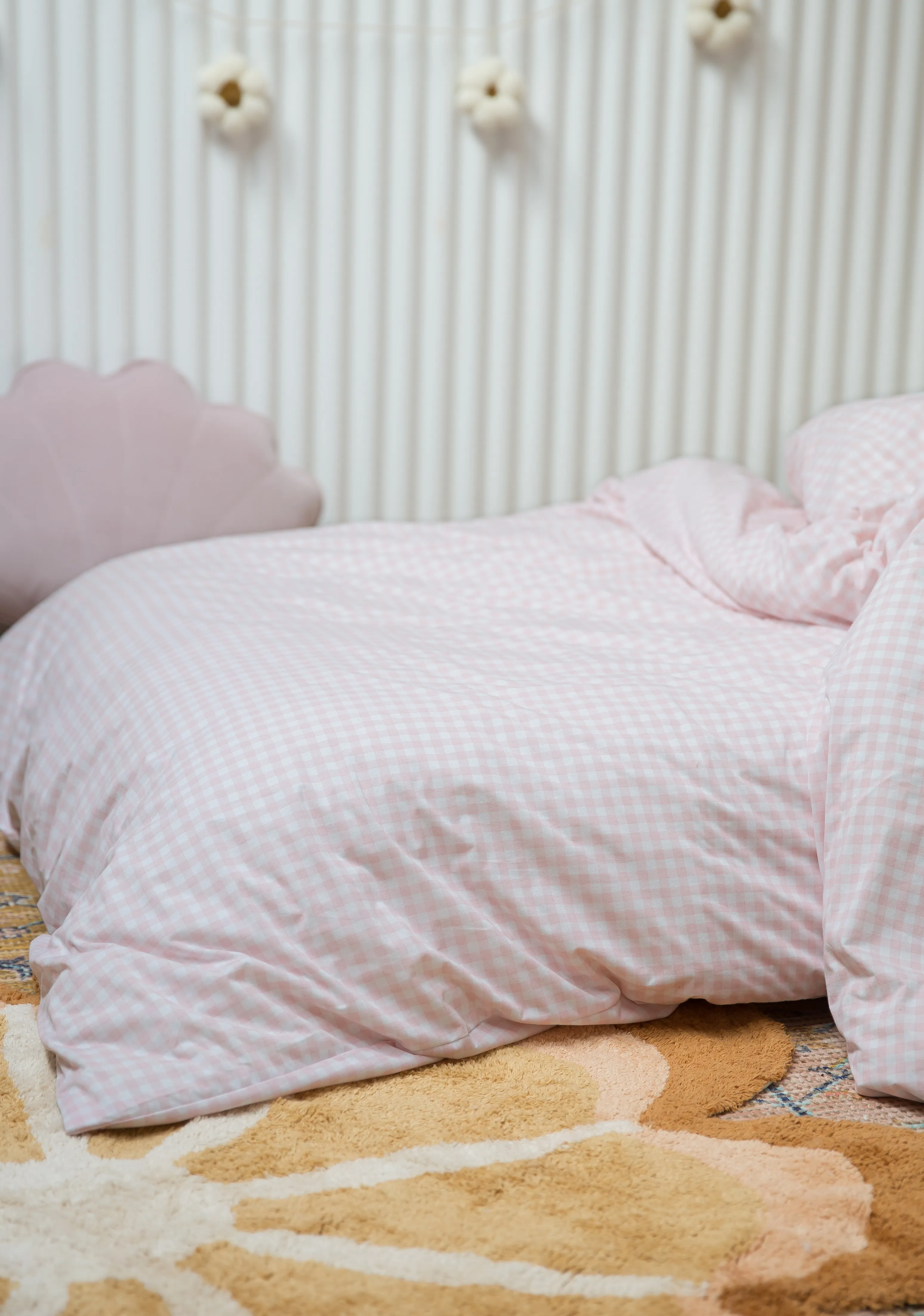 The Midnight Gang Blush Gingham Waterproof Doona Cover