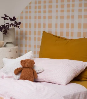 The Midnight Gang Blush Gingham Waterproof Pillow Case