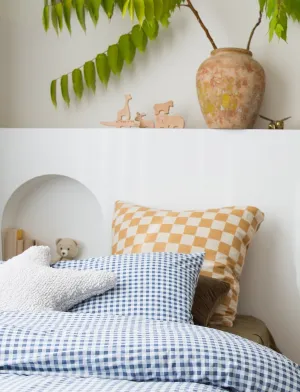 The Midnight Gang Dusty Blue Gingham Waterproof Pillow Case