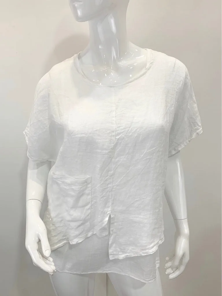 the WAILUKU layered Linen/cotton Top