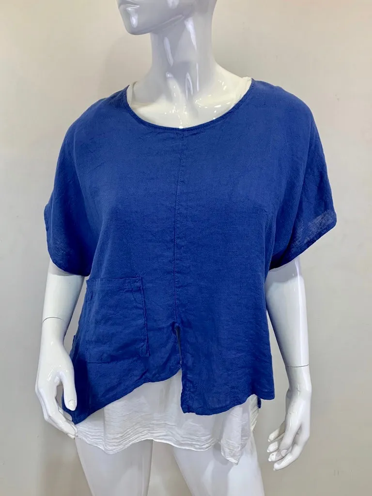 the WAILUKU layered Linen/cotton Top