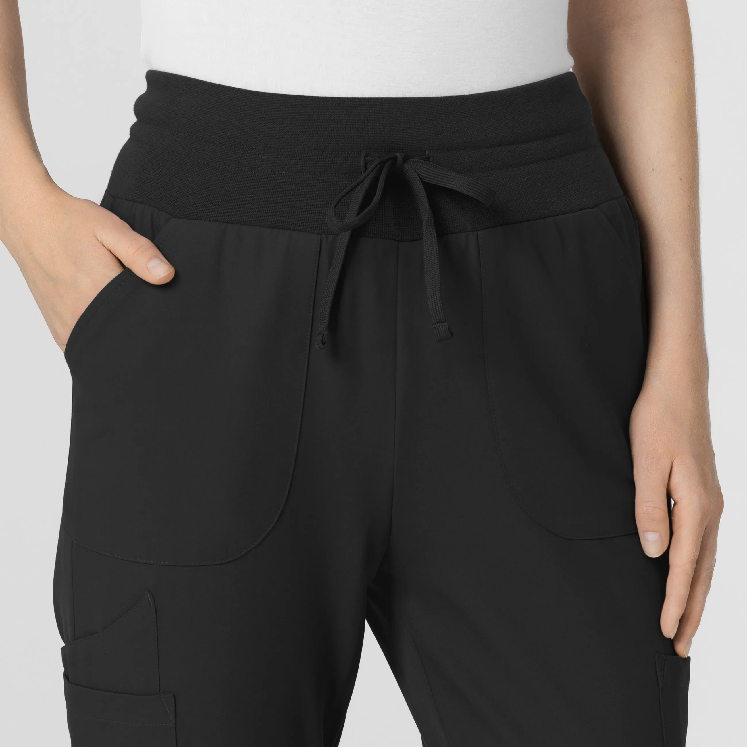 Thrive 5522 Convertible Stirrup Jogger Scrub Pants Black