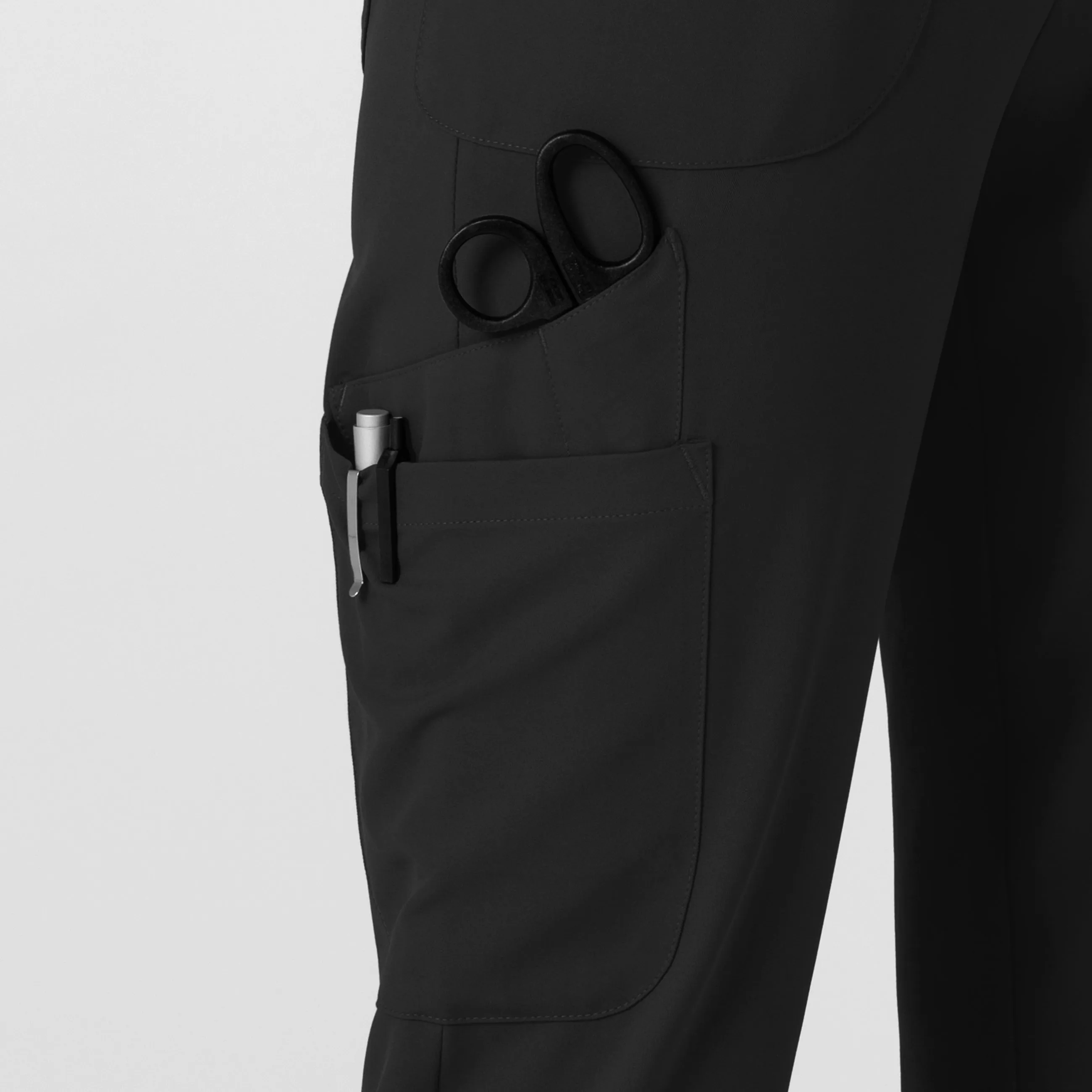 Thrive 5522 Convertible Stirrup Jogger Scrub Pants Black