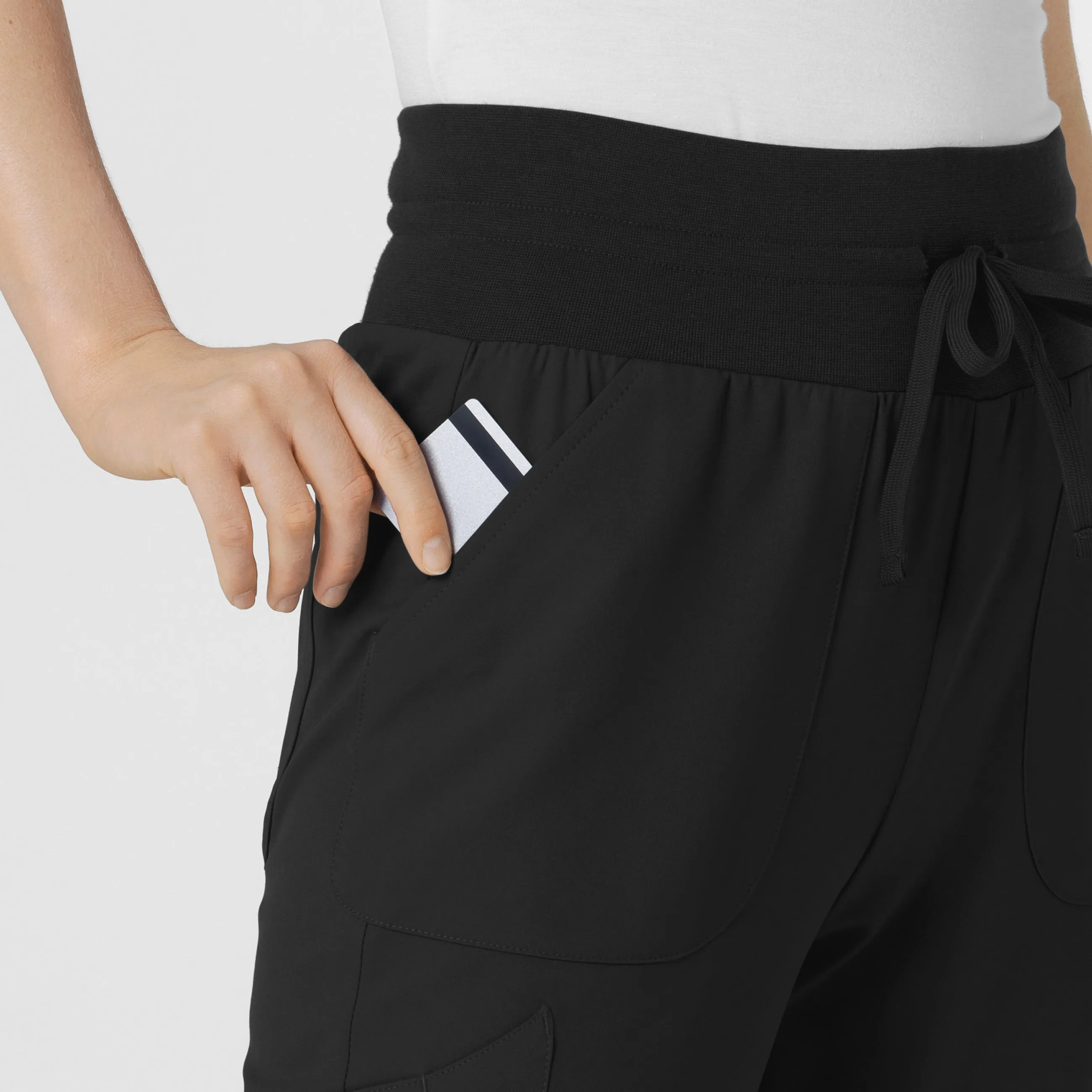 Thrive 5522 Convertible Stirrup Jogger Scrub Pants Black