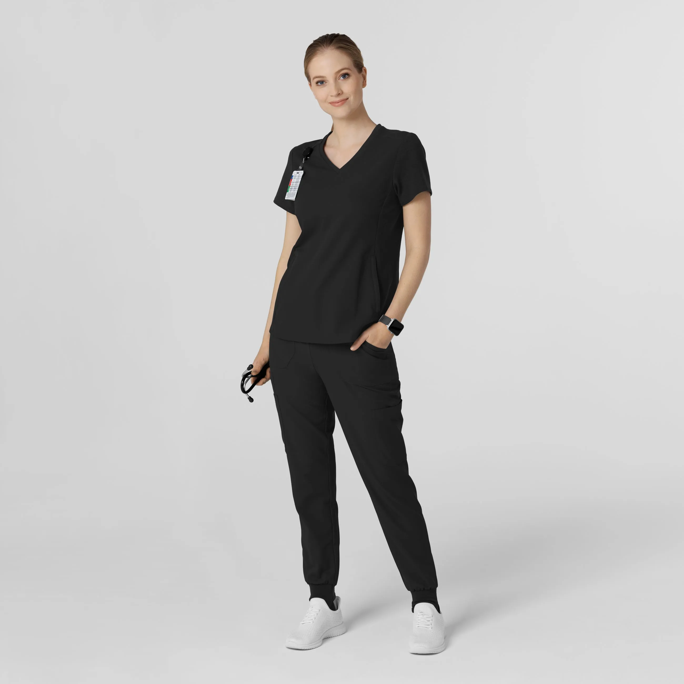 Thrive 5522 Convertible Stirrup Jogger Scrub Pants Black