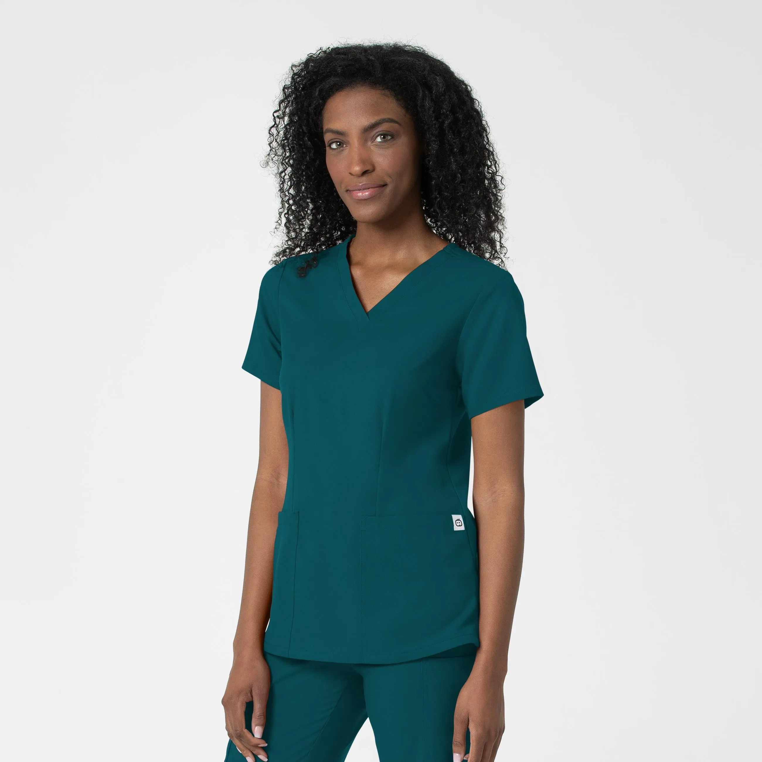 Thrive 6122 Fitted 3-Pocket V-Neck Scrub Top Caribbean Blue