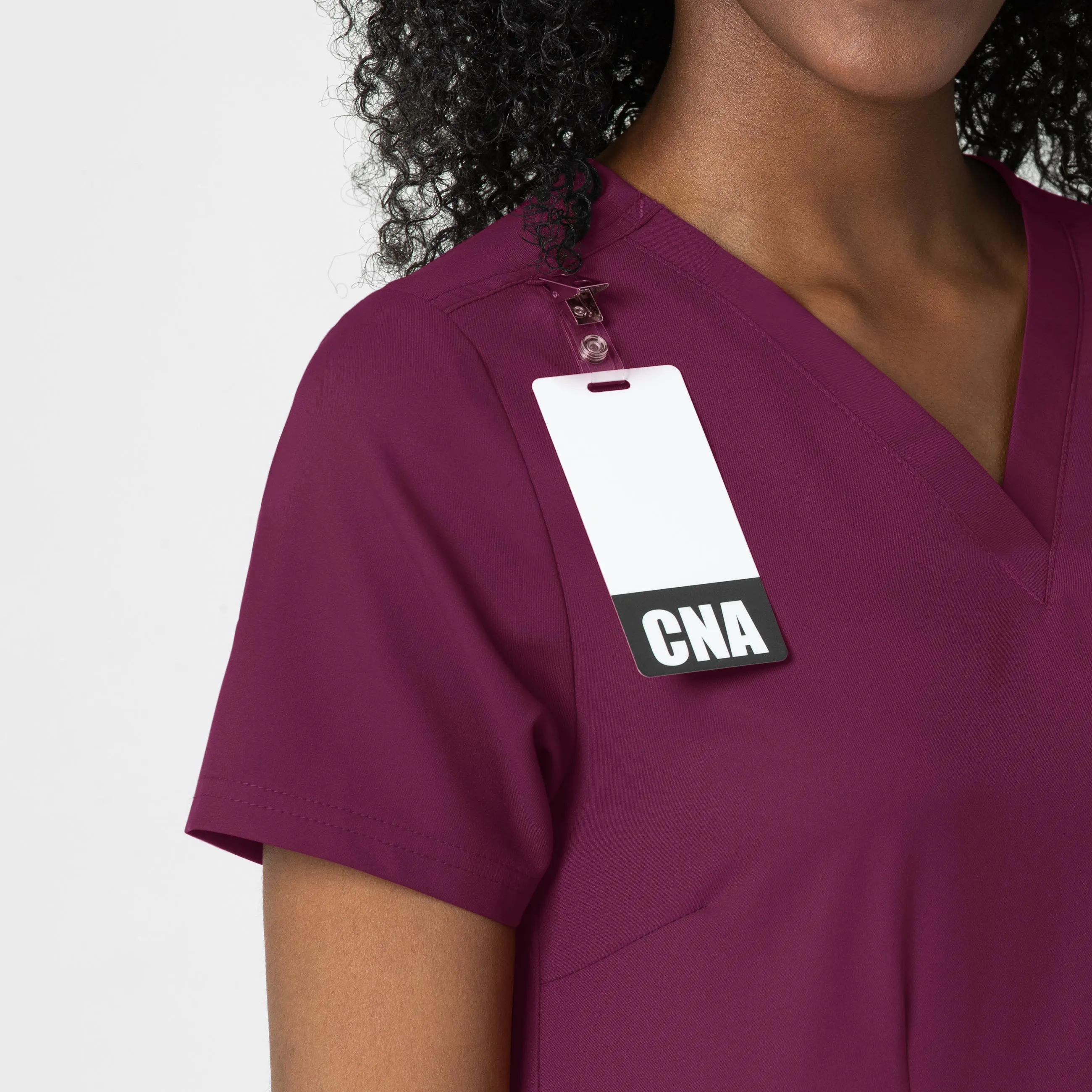 Thrive 6122 Fitted 3-Pocket V-Neck Scrub Top Wine