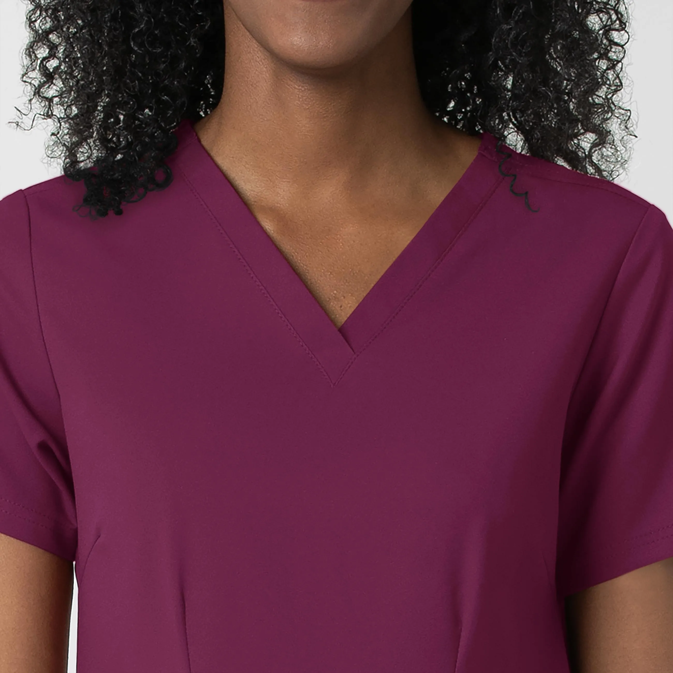 Thrive 6122 Fitted 3-Pocket V-Neck Scrub Top Wine