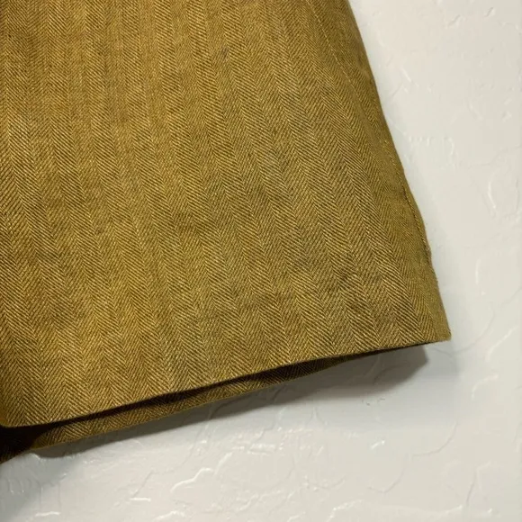 Tibi 100% Linen Brown Gold Lightweight Pockets Shorts Size 6