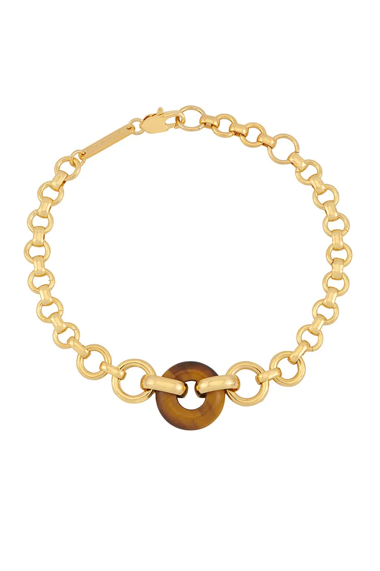 Tigers Eye Graduated Link T-Bar Bracelet