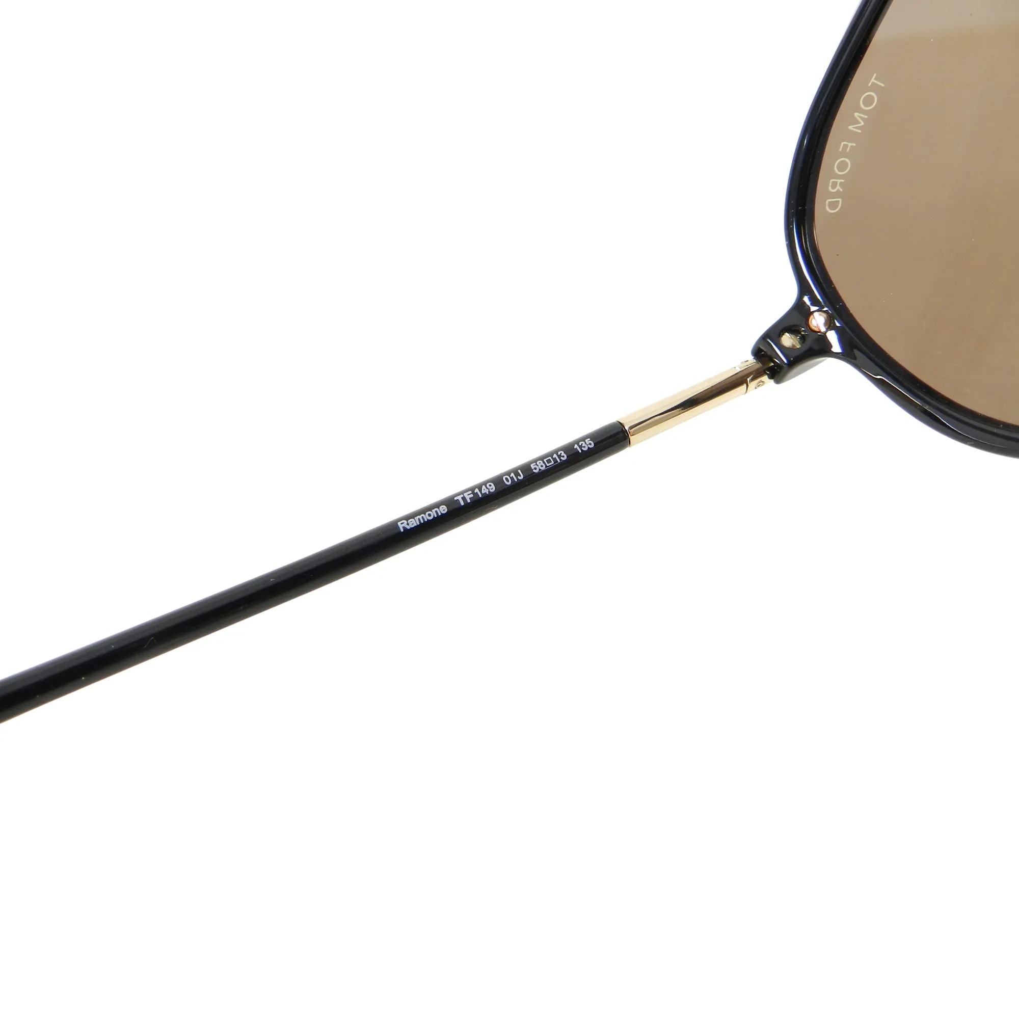 Tom Ford TF149 Ramone Black Frame Aviator Sunglasses with Gold Trim