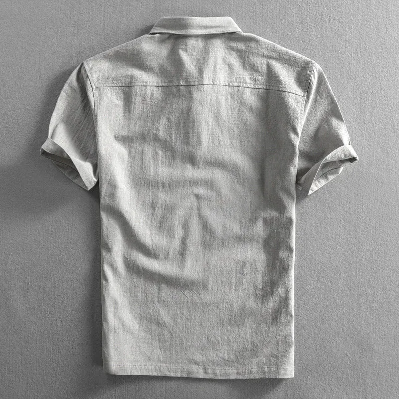 Torino Short Sleeve Linen Button Shirt