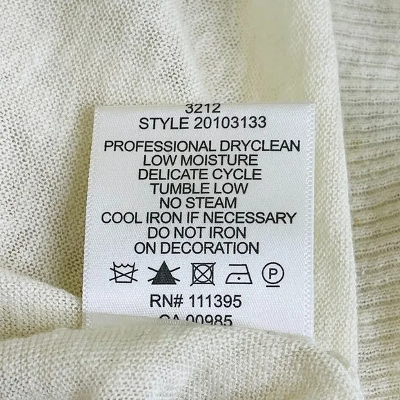Tory Burch Womens Size L Open Front Long Cardigan Linen Cotton Sequin Thin Knit