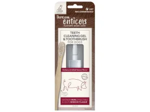 TROPICLEAN Enticers Teeth Cleaning Gel with Toothbrush for Dogs, Bacon, 59ml