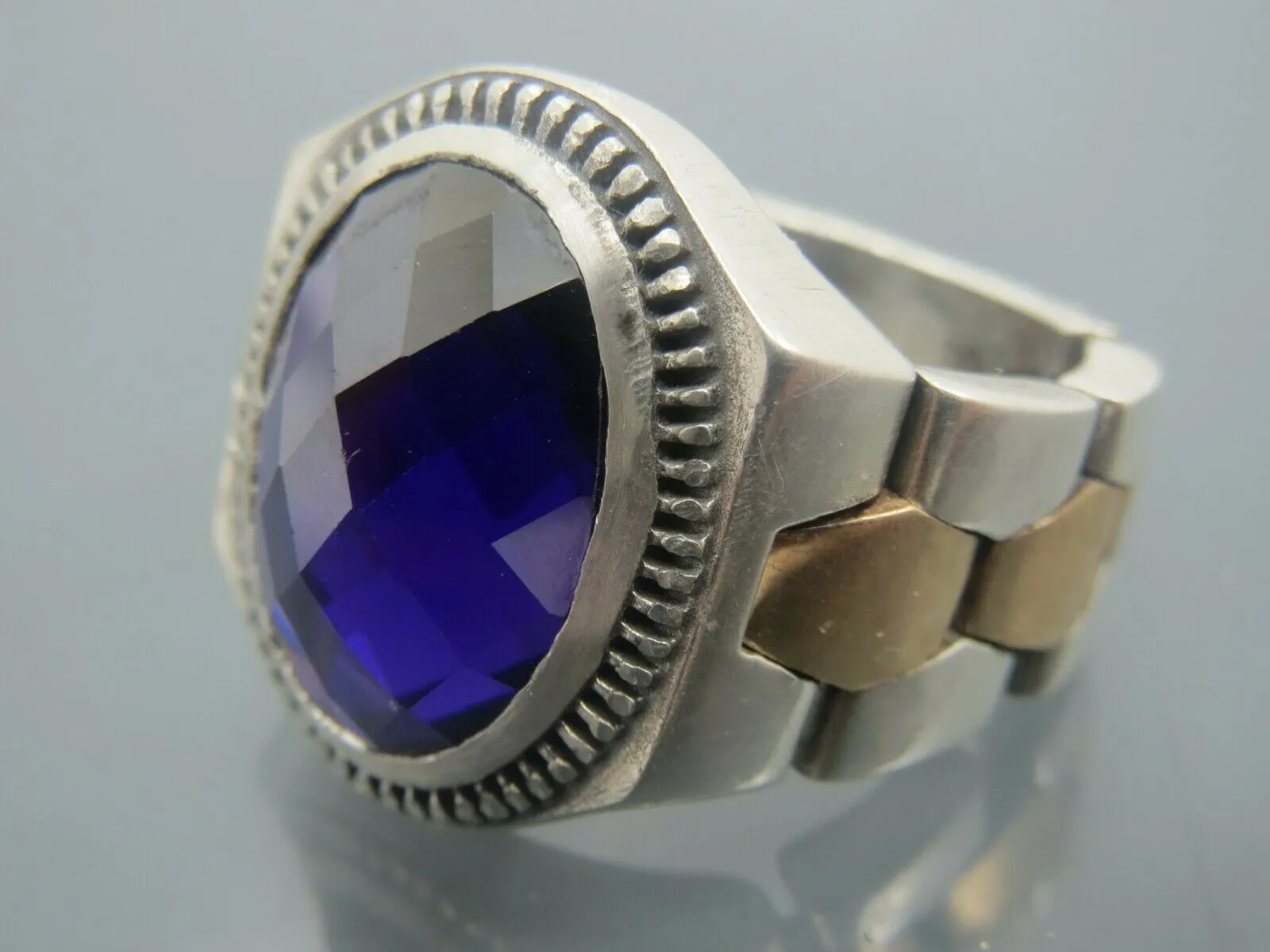 Turkish Handmade Jewelry 925 Sterling Silver Amethyst Stone Mens Rings