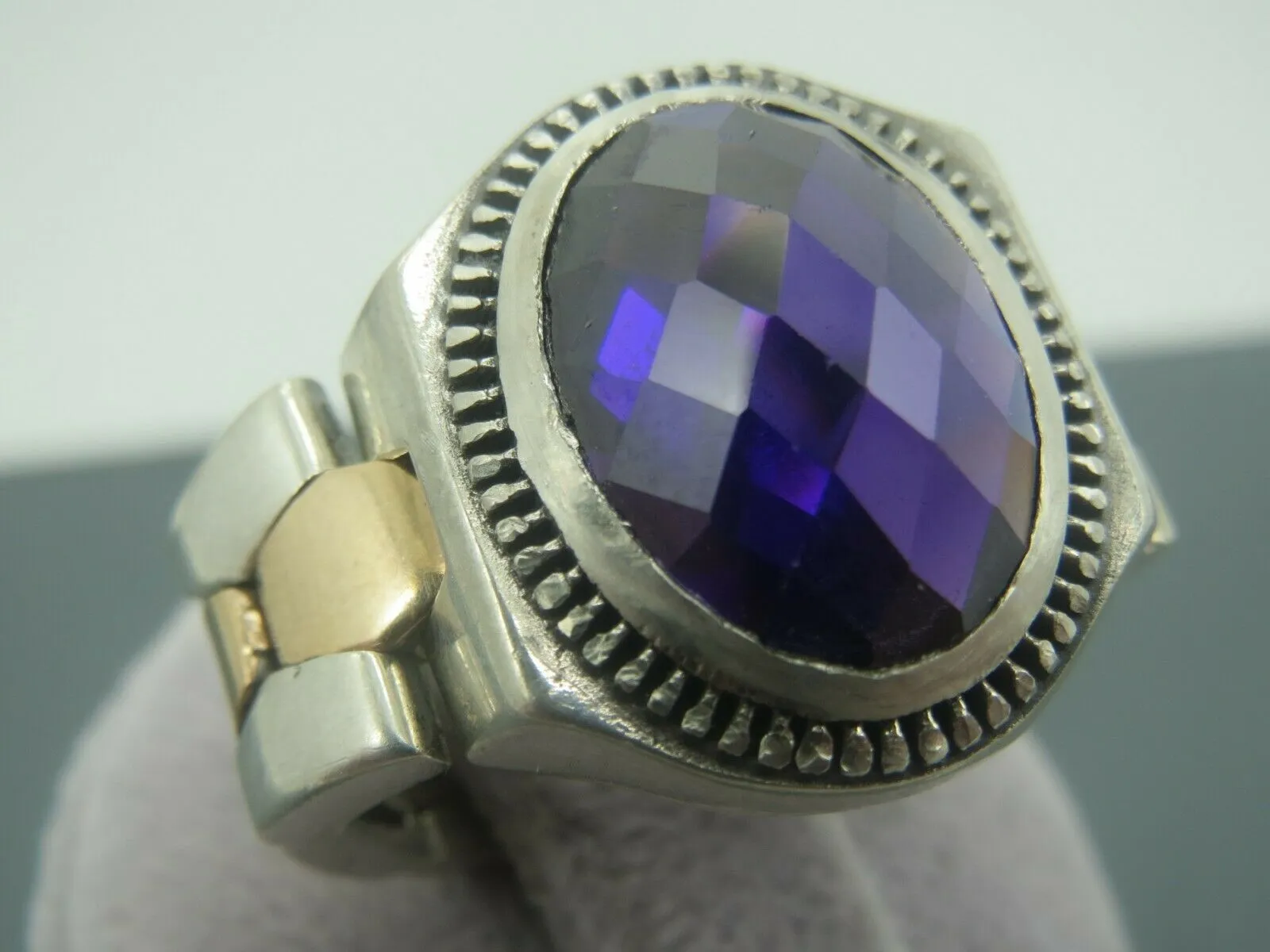 Turkish Handmade Jewelry 925 Sterling Silver Amethyst Stone Mens Rings