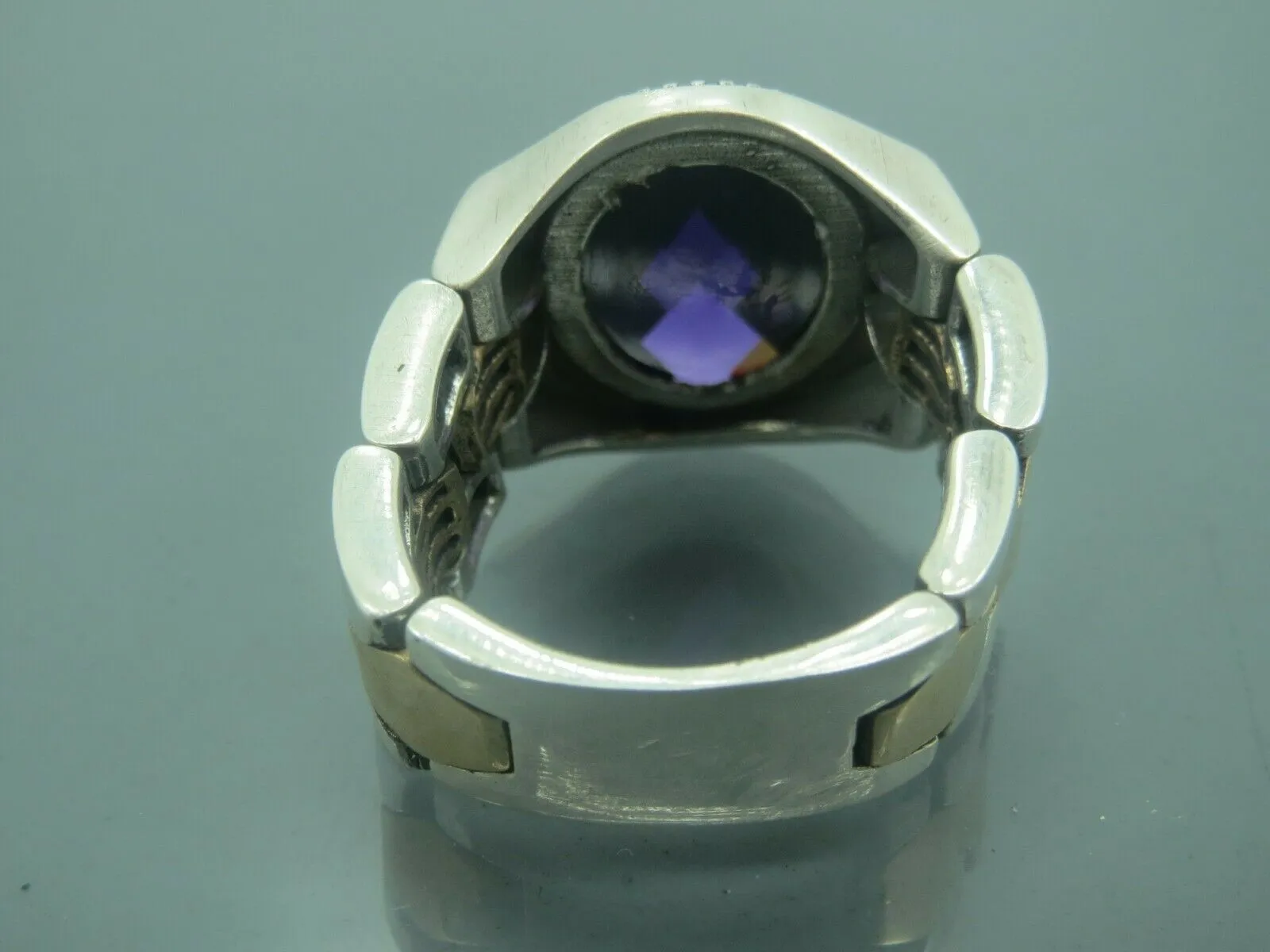 Turkish Handmade Jewelry 925 Sterling Silver Amethyst Stone Mens Rings