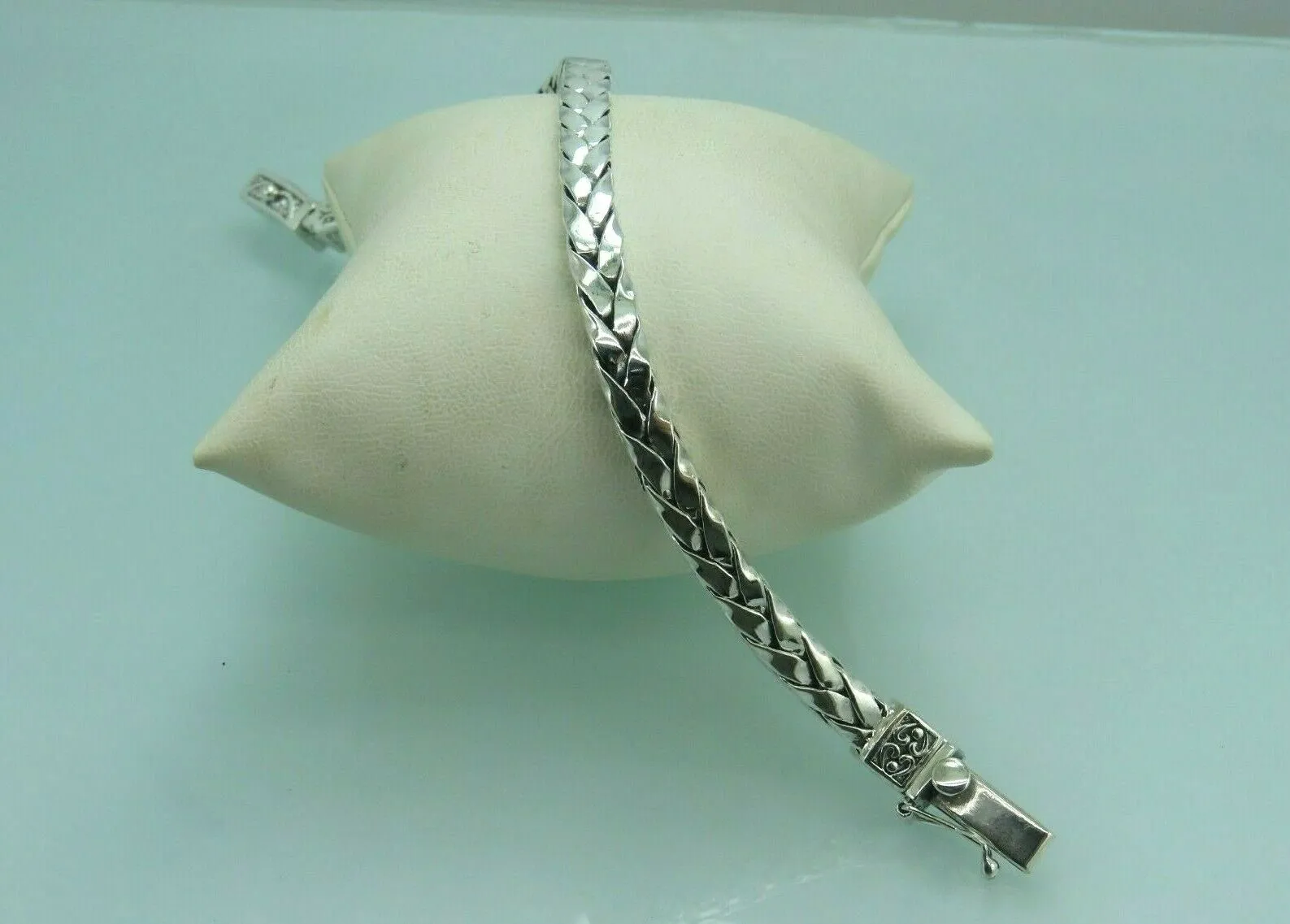 Turkish Handmade Jewelry 925 Sterling Silver Braid Design Mens Bracelets