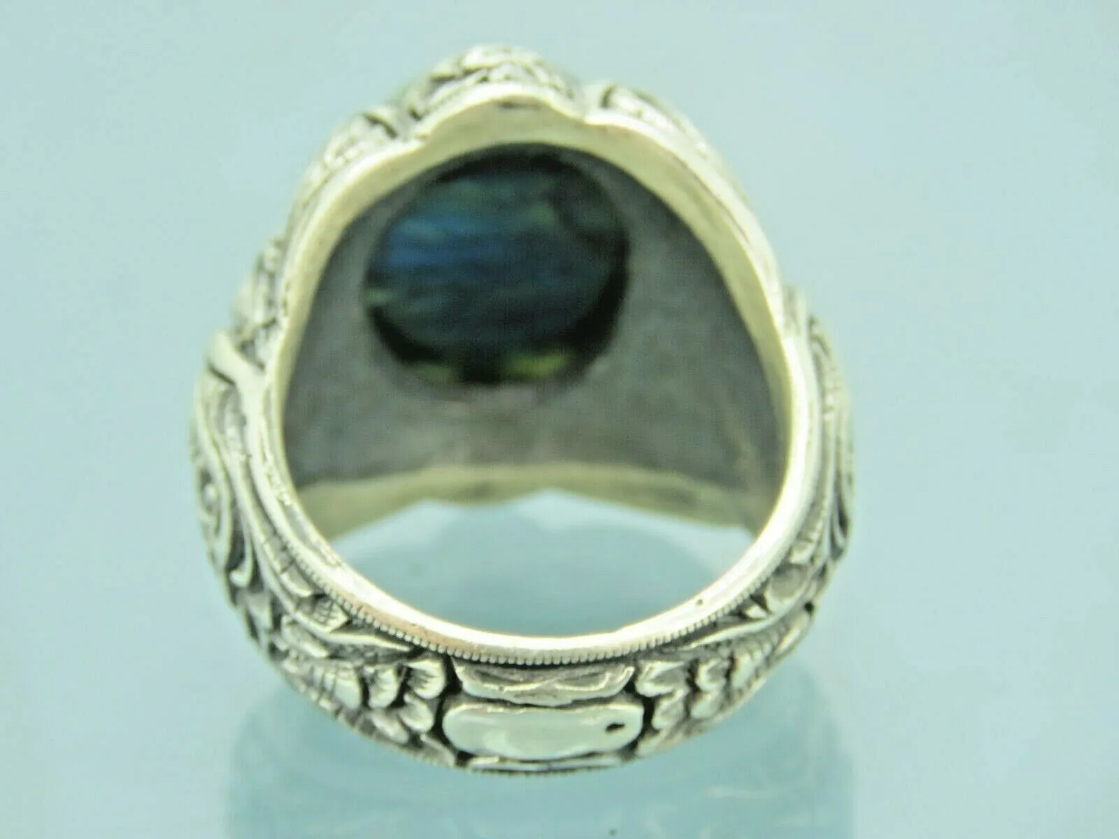 Turkish Handmade Jewelry 925 Sterling Silver Labradorite Stone Men's Rings