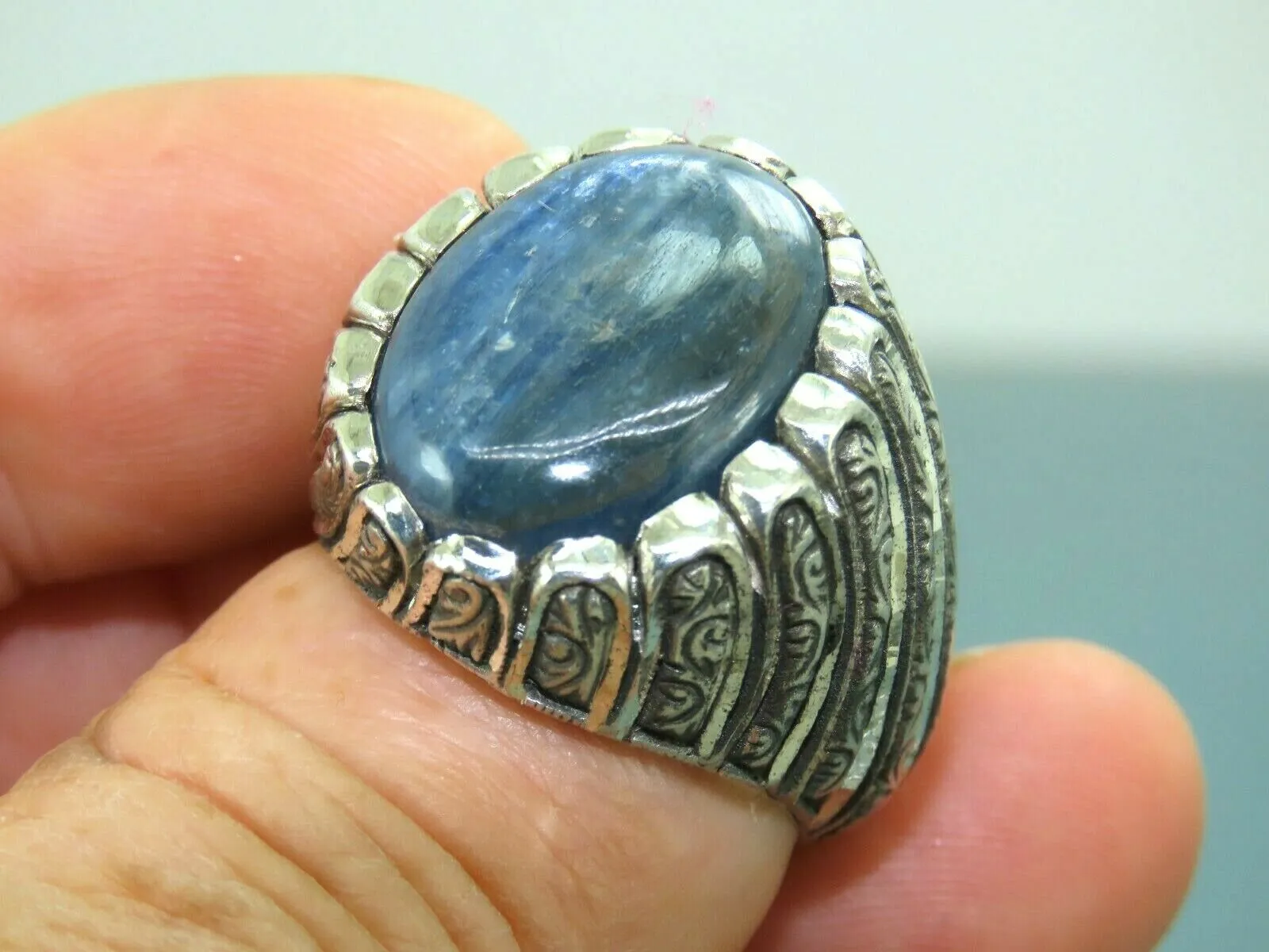 Turkish Handmade Jewelry 925 Sterling Silver Labradorite Stone Men's Rings