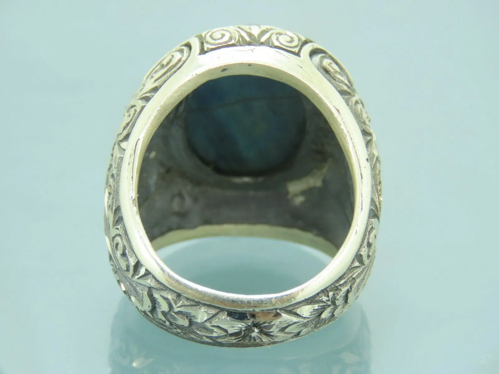 Turkish Handmade Jewelry 925 Sterling Silver Labradorite Stone Men's Rings