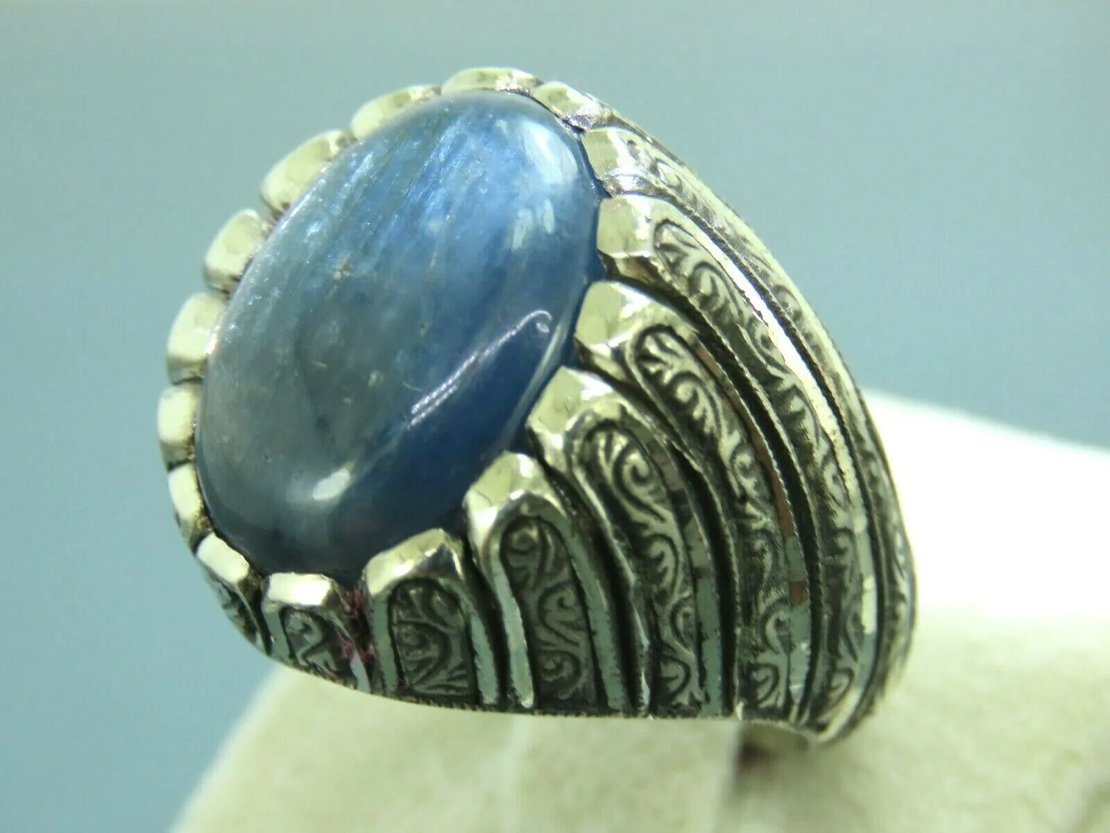 Turkish Handmade Jewelry 925 Sterling Silver Labradorite Stone Men's Rings