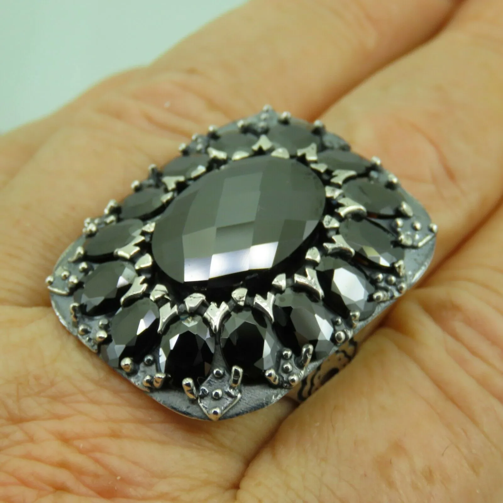 Turkish Handmade Jewelry 925 Sterling Silver Onyx Stone Mens Rings