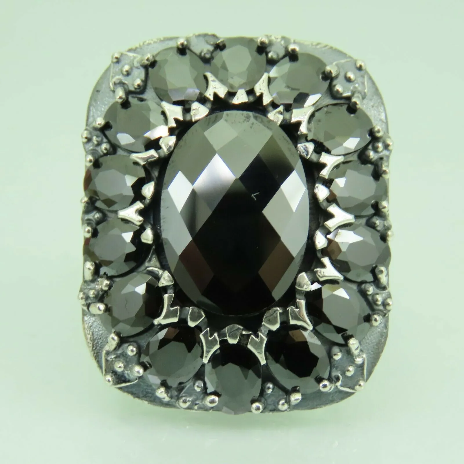 Turkish Handmade Jewelry 925 Sterling Silver Onyx Stone Mens Rings