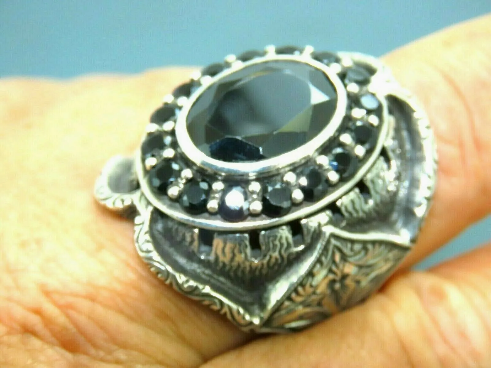 Turkish Handmade Jewelry 925 Sterling Silver Onyx Stone Mens Rings