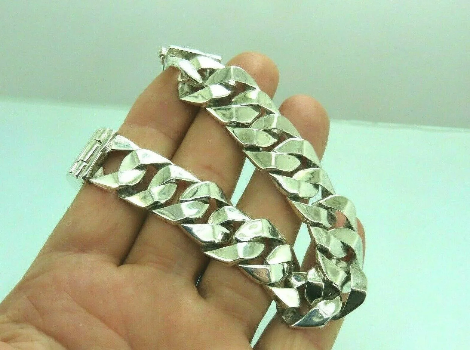 Turkish Handmade Jewelry 925 Sterling Silver Pallet Design Unisex Chain