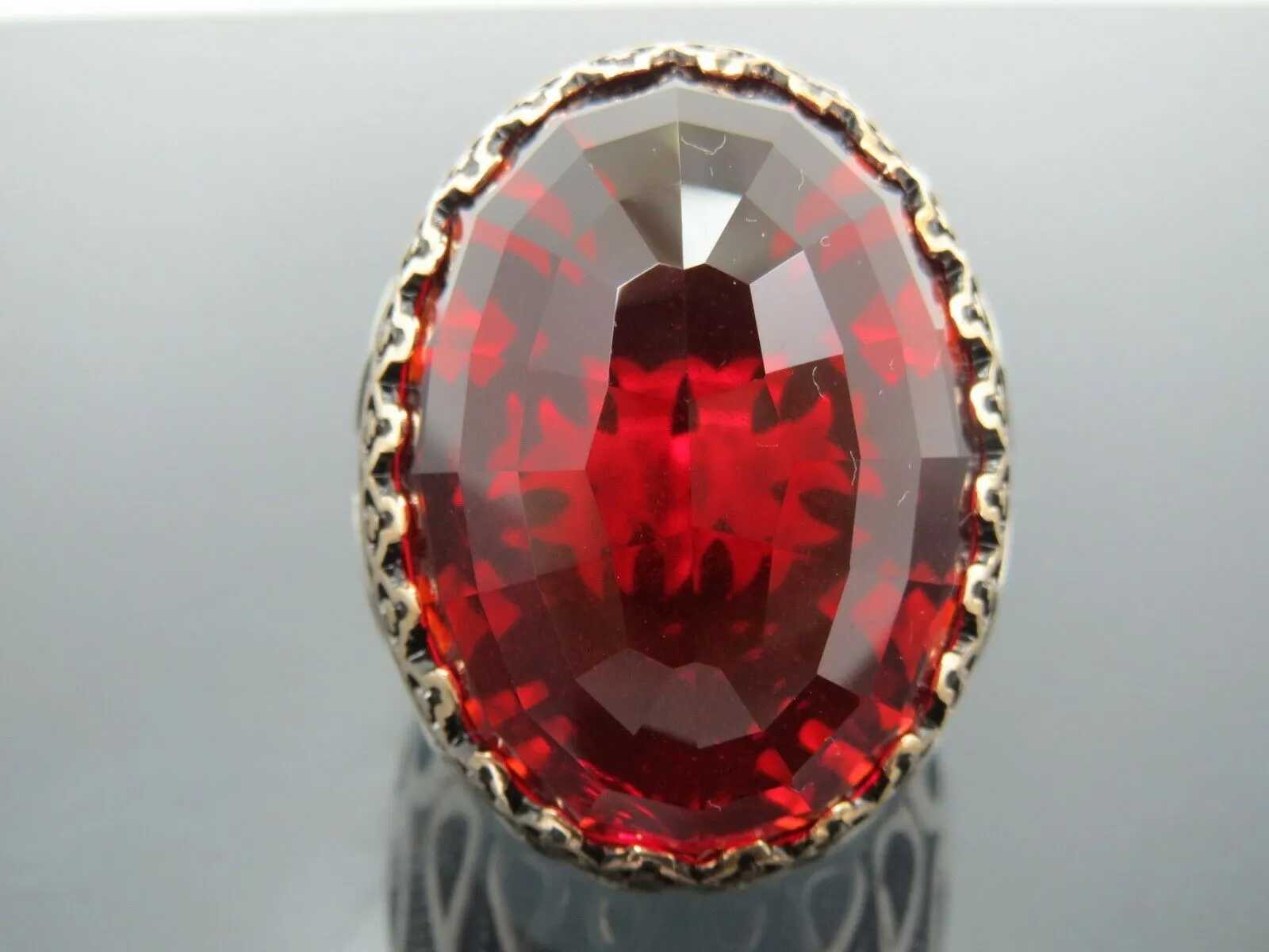Turkish Handmade Jewelry 925 Sterling Silver Ruby Stone Mens Rings