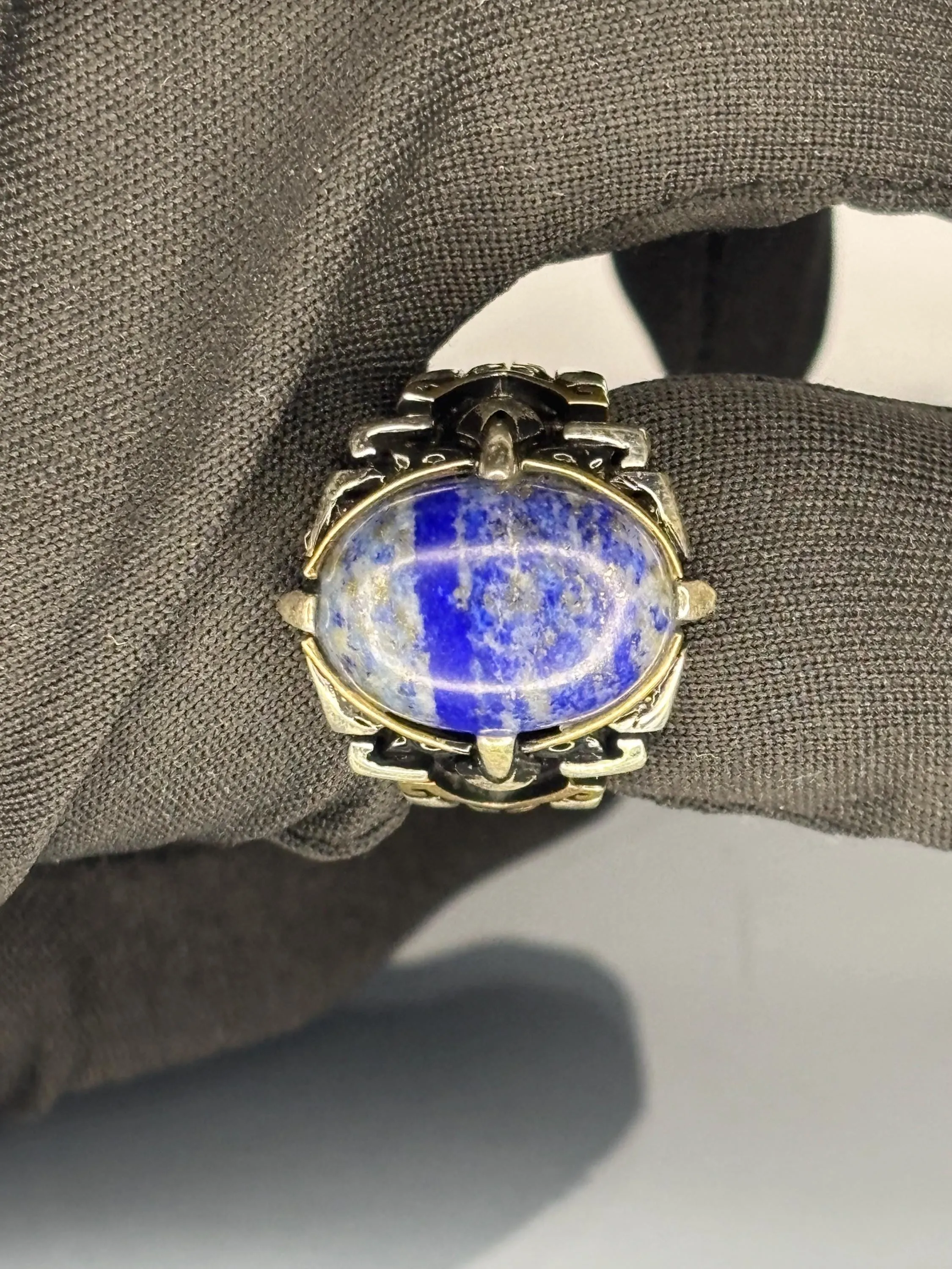 Turkish Handmade Jewelry 925 Sterling Silver Sodalite Stone Men's Rings