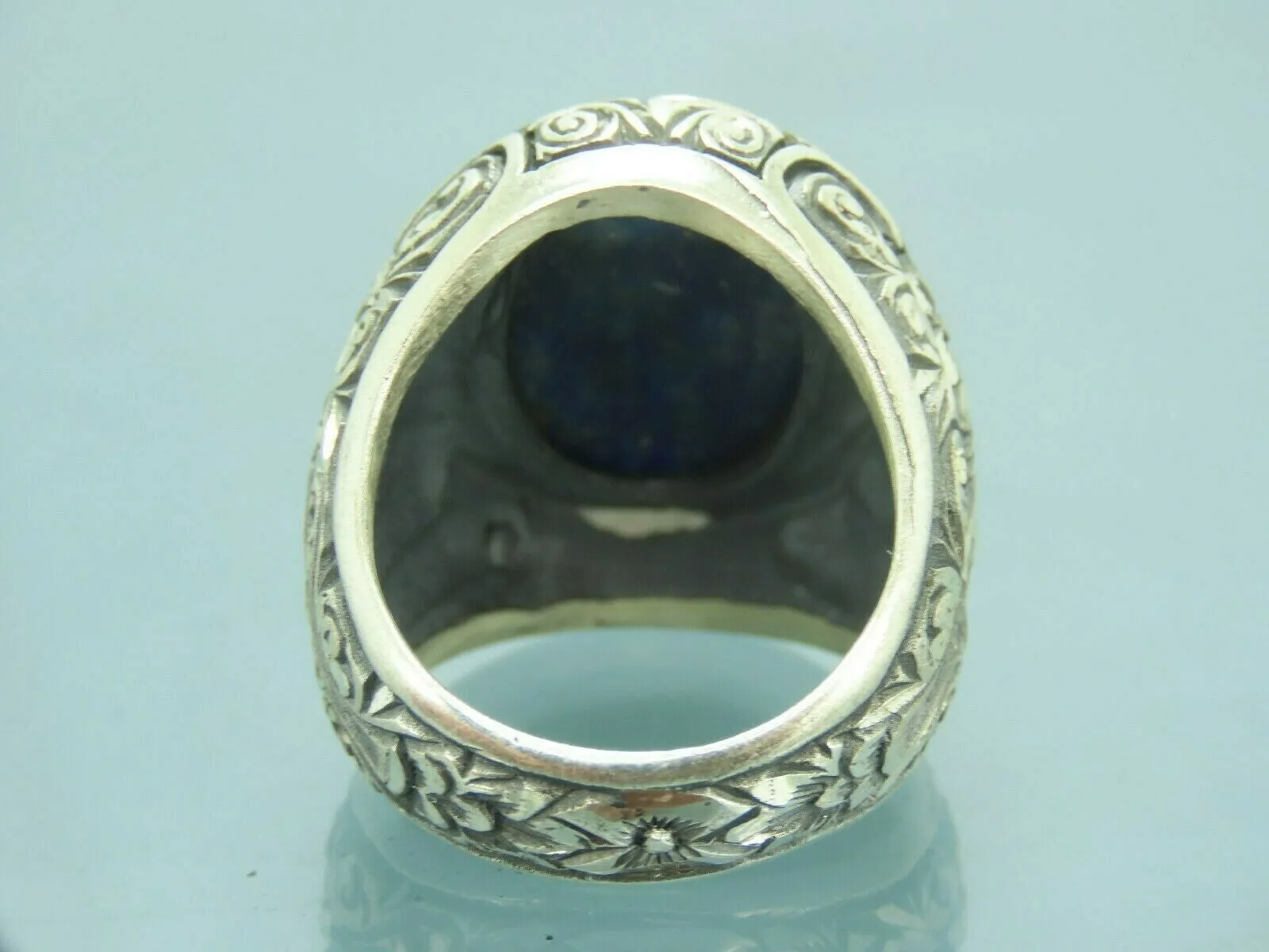 Turkish Handmade Jewelry 925 Sterling Silver Sodalite Stone Men's Rings