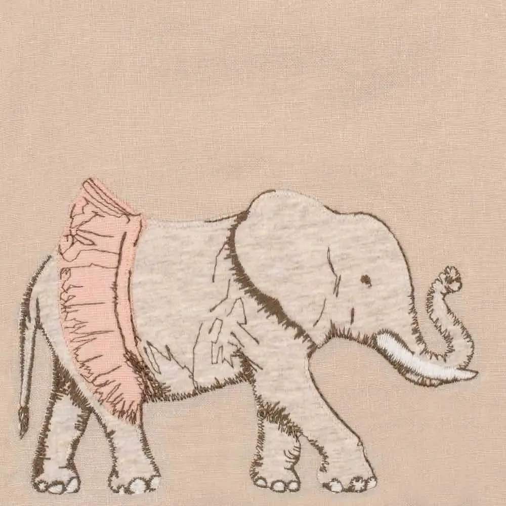 Tutu Elephant Linen Two-Layer Bib