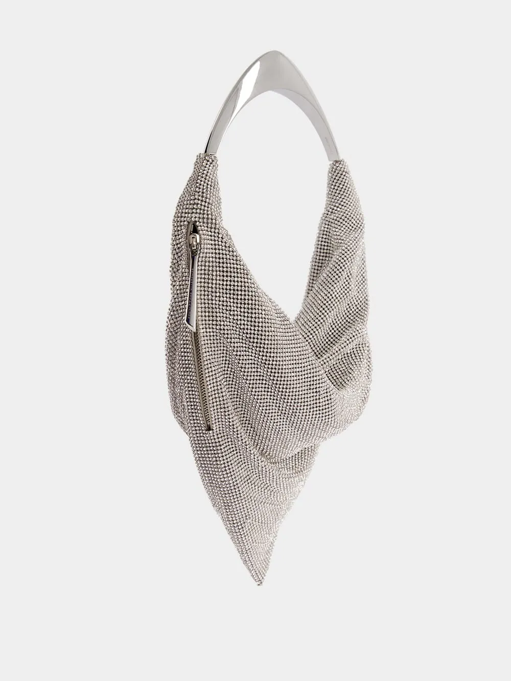Ursolina Rhinestone-Embellished Silver Bag