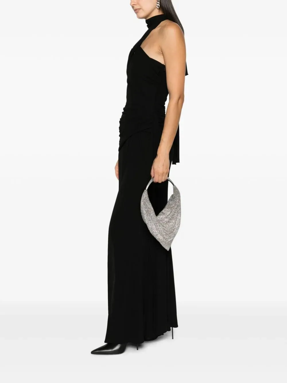 Ursolina Rhinestone-Embellished Silver Bag
