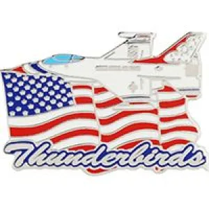 US Military F-16 Thunderbird Flag Pin