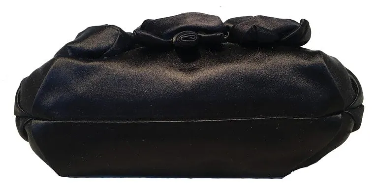 Valentino Black Silk Rose and Swarovski Crystal Butterfly Evening Bag