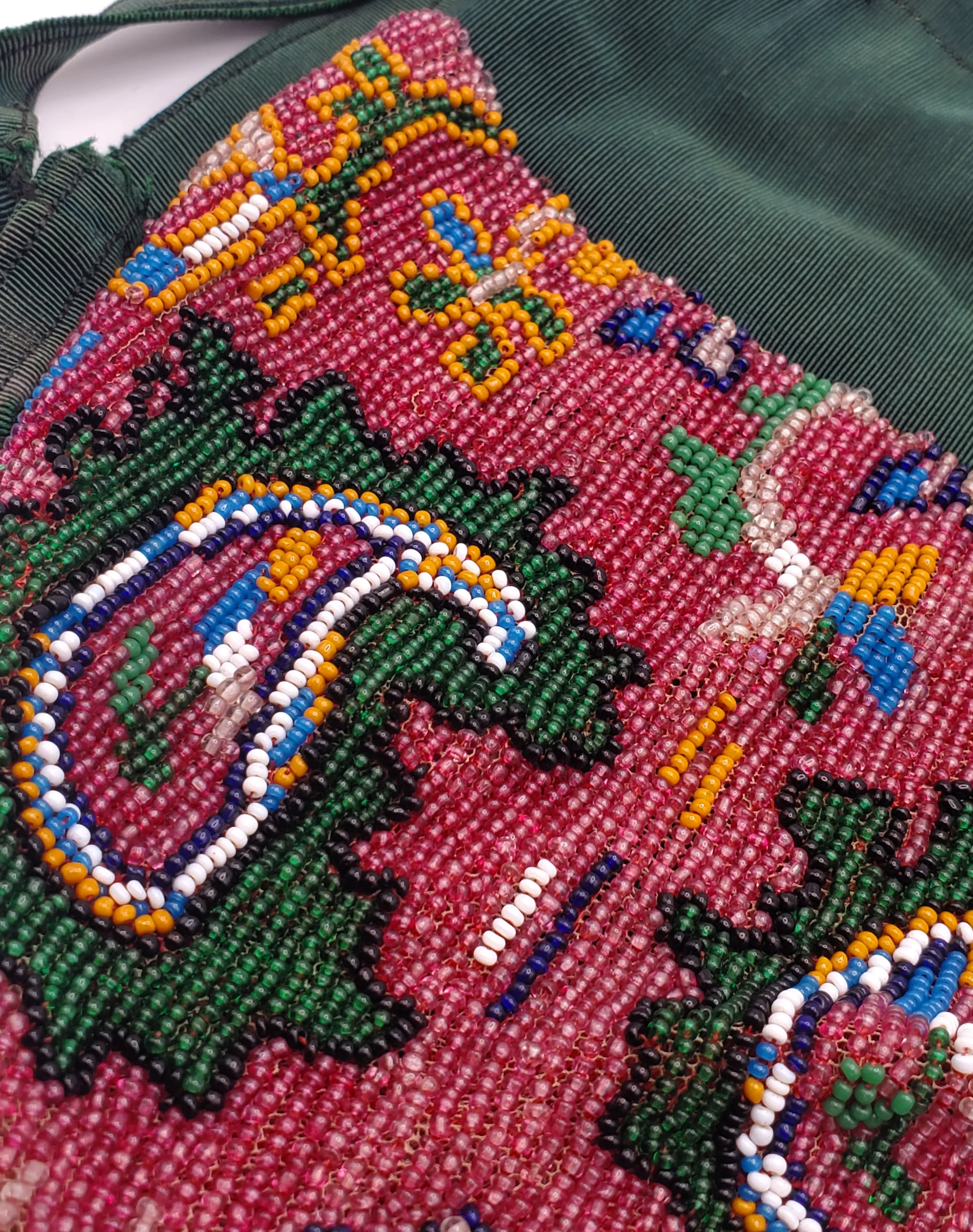 Vintage Handmade Beaded Drawstring Purse - AS IS
