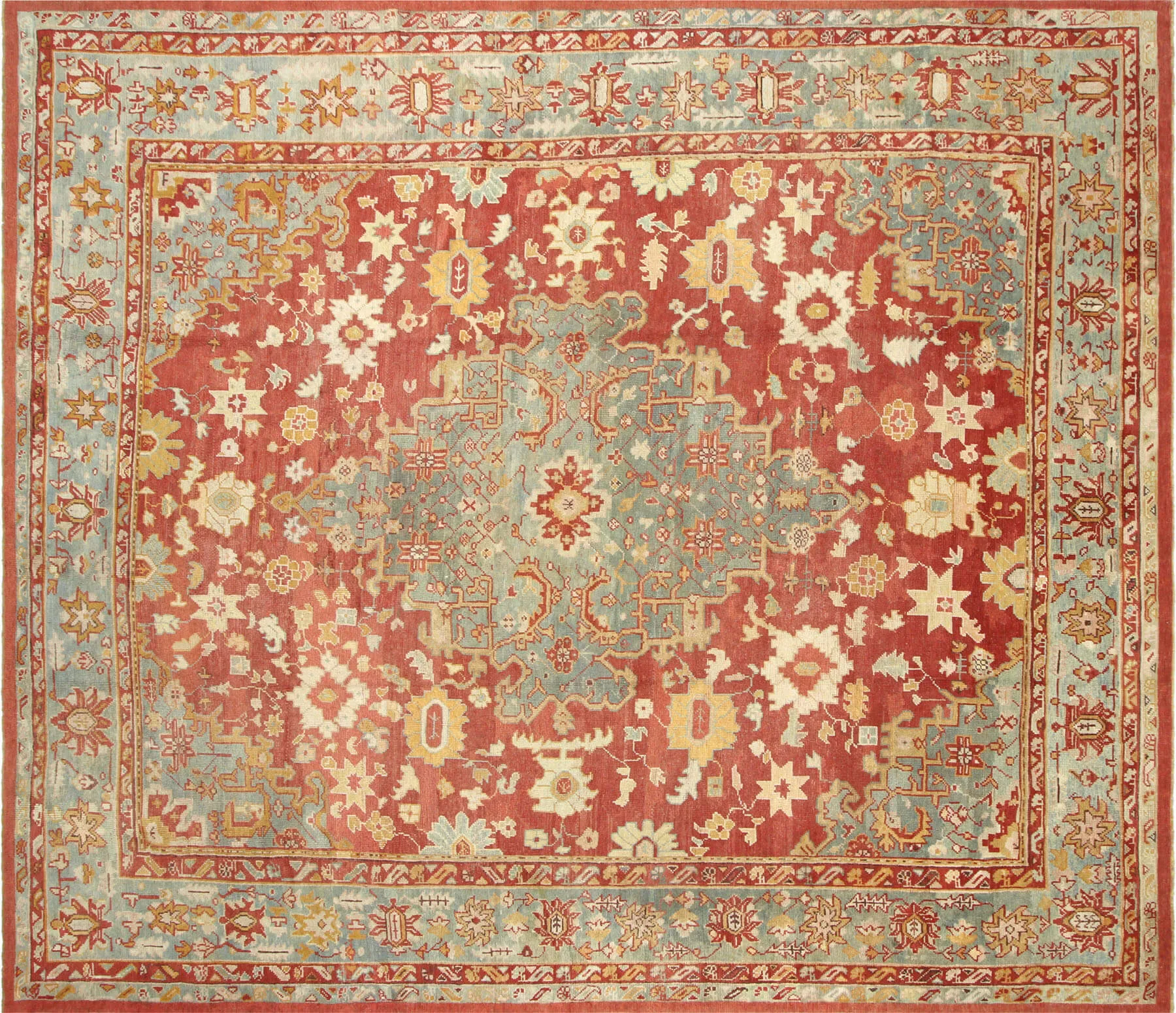Vintage Turkish Oushak Rug - 13'10" x 15'4"