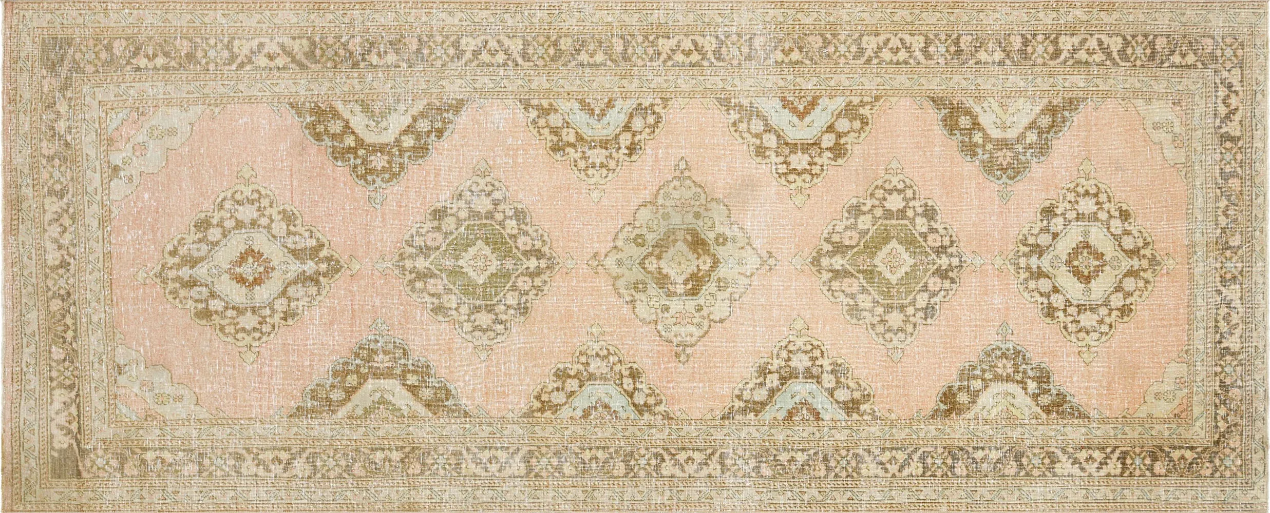 Vintage Turkish Oushak Rug - 4'10" x 12'1"