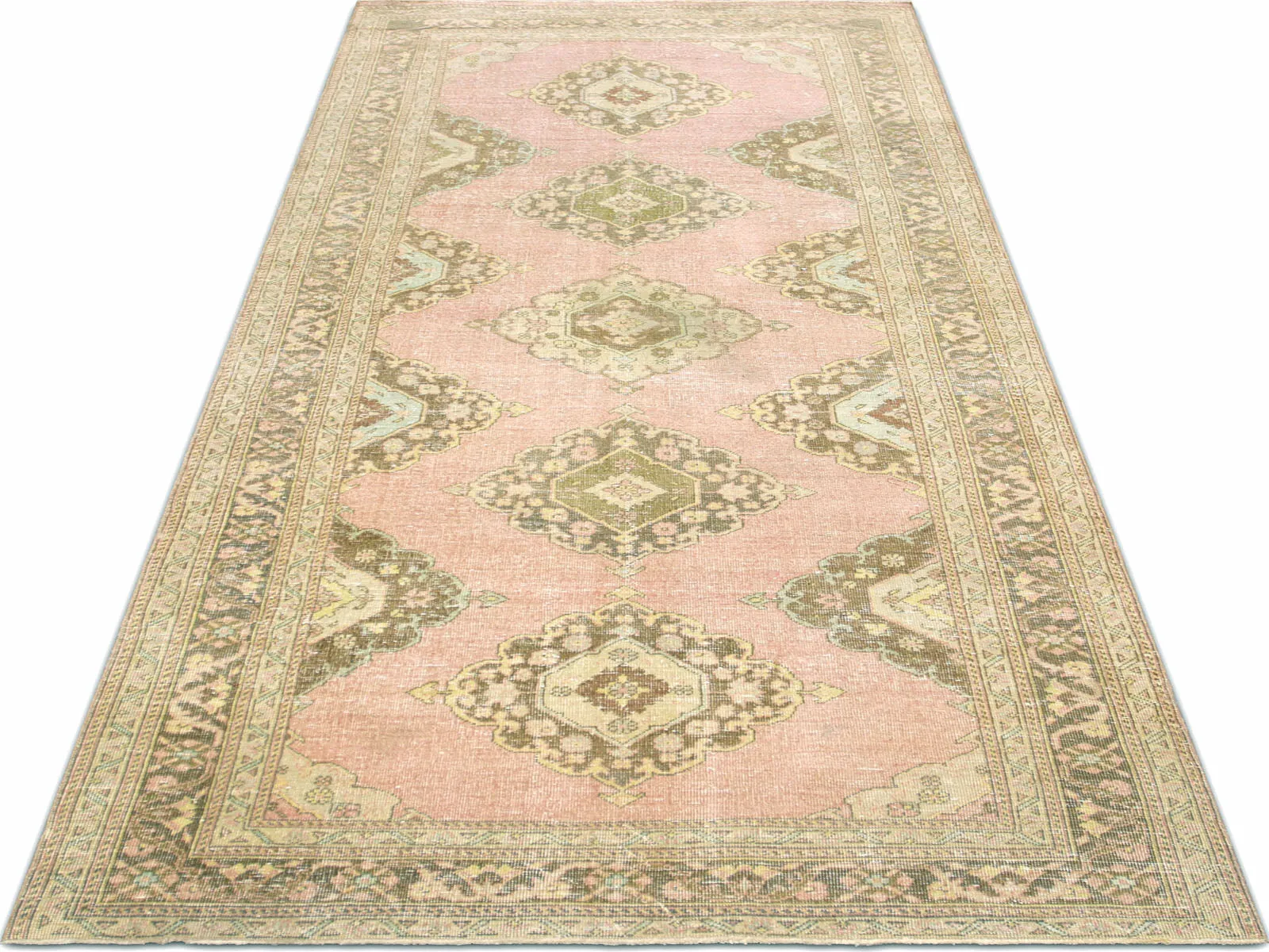 Vintage Turkish Oushak Rug - 4'10" x 12'1"