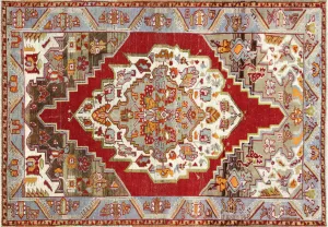 Vintage Turkish Oushak Rug - 4'2" x 5'11"