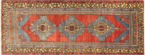 Vintage Turkish Oushak Runner - 3'10" x 10'1"
