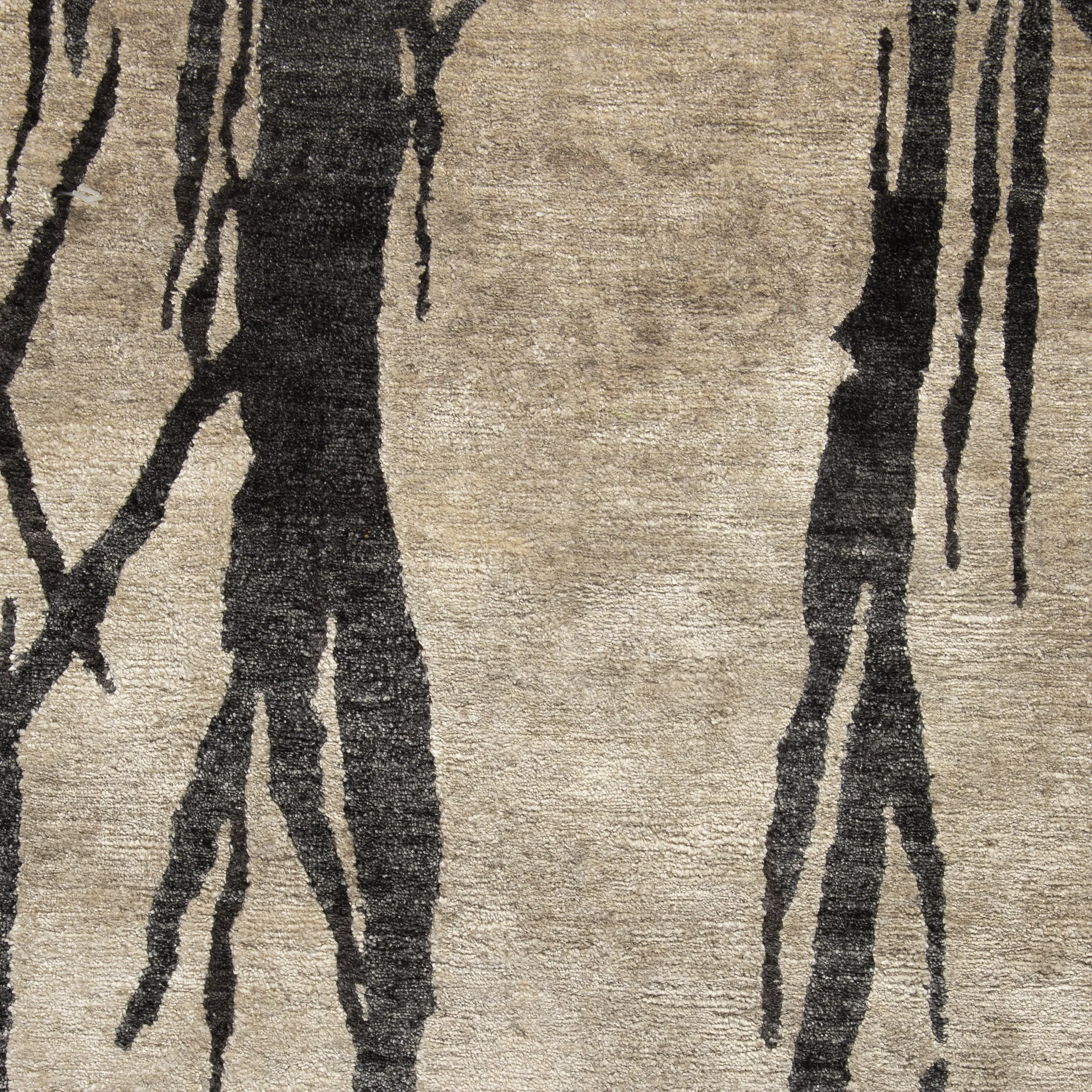 Waterfall - Silver Hand Knotted Wool Silk Blend