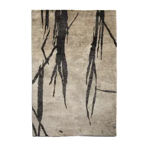 Waterfall - Silver Hand Knotted Wool Silk Blend