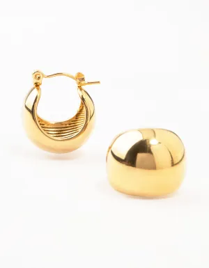 Waterproof Gold Plated Stainless Steel Bubble Hoop Earrings